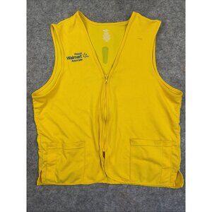 Walmart Proud Associate Embroidered Splash on Chest Employee Vest Yellow Large